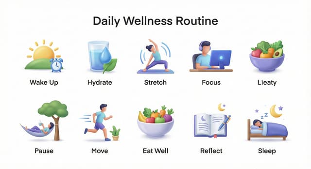 Nano Banana Prompt - Create a collection of icons representing [ROUTINE / PROCESS