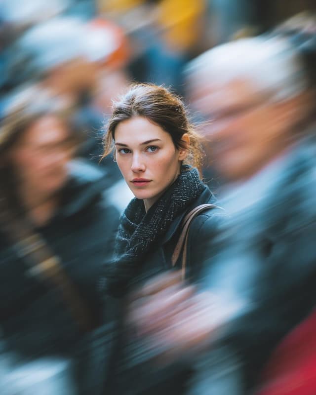 Nano Banana Prompt - Ultra-realistic cinematic street portrait of a young woman s