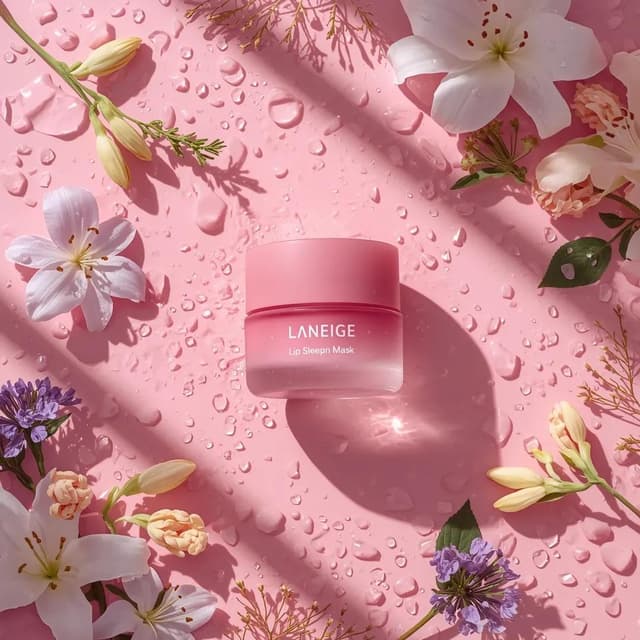 Nano Banana Prompt - A hyper-realistic beauty product photograph of a pink [LANEI