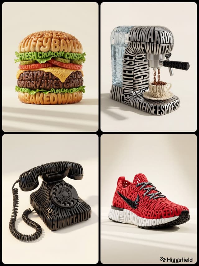 Nano Banana Prompt - A hyper-realistic 3D typographic sculpture of a [Subject Nam
