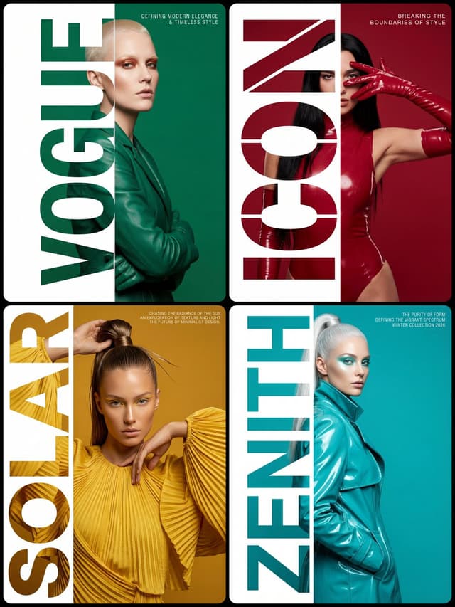 Nano Banana Prompt - Style & Composition: High-fashion editorial typography poste