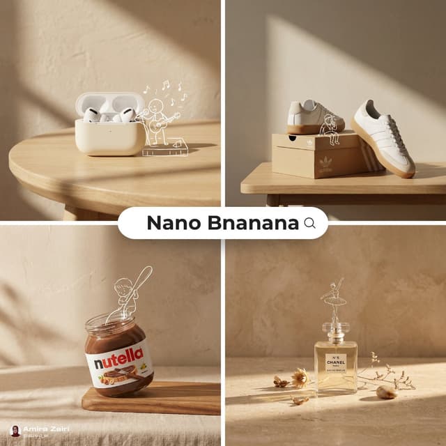 Nano Banana Prompt - [product setup], minimalist product photo, clean warm studio