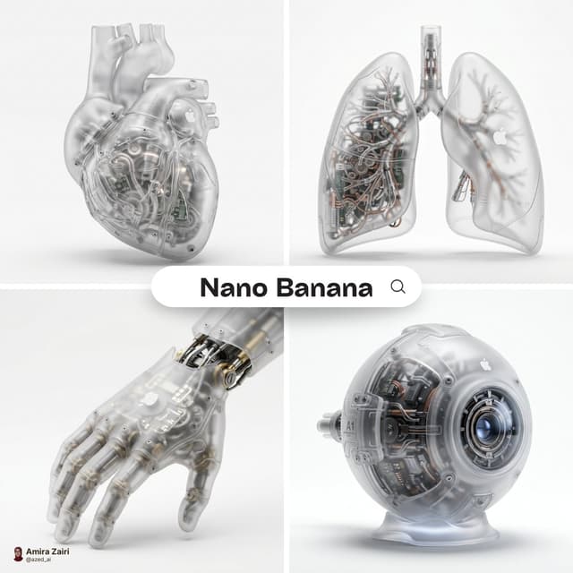 Nano Banana Prompt - A hyper-realistic 3D anatomical human [organ] made from semi
