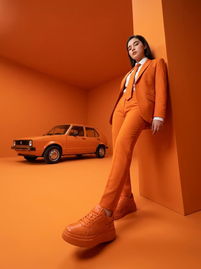 Nano Banana Prompt - High-fashion editorial photography of a woman with the uploa