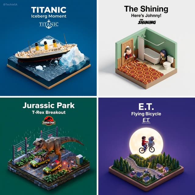 Nano Banana Prompt - Present a clear, 45° top-down isometric miniature 3D cartoon