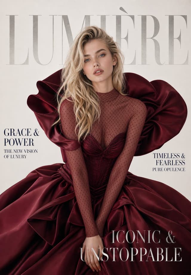 GPT Image Prompt - A luxury high-fashion magazine cover. Magazine name at the v