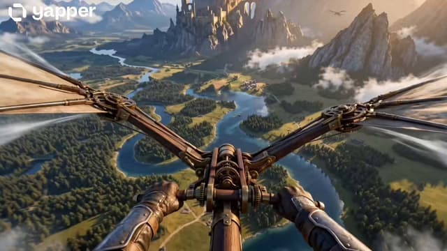 Kling Prompt - Testing my new mechanical wings over the kingdom. 🏰

Nothin