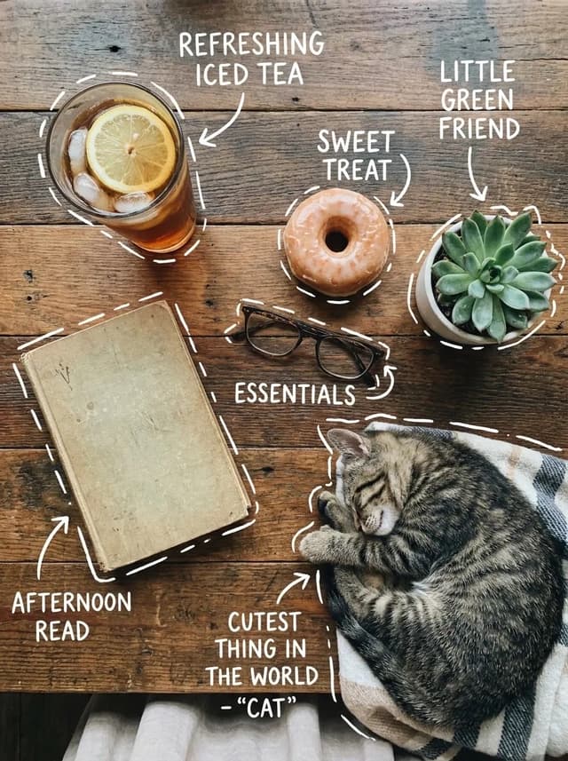 GPT Image Prompt - Top-down flat lay on a rustic wooden table, cozy aesthetic, 