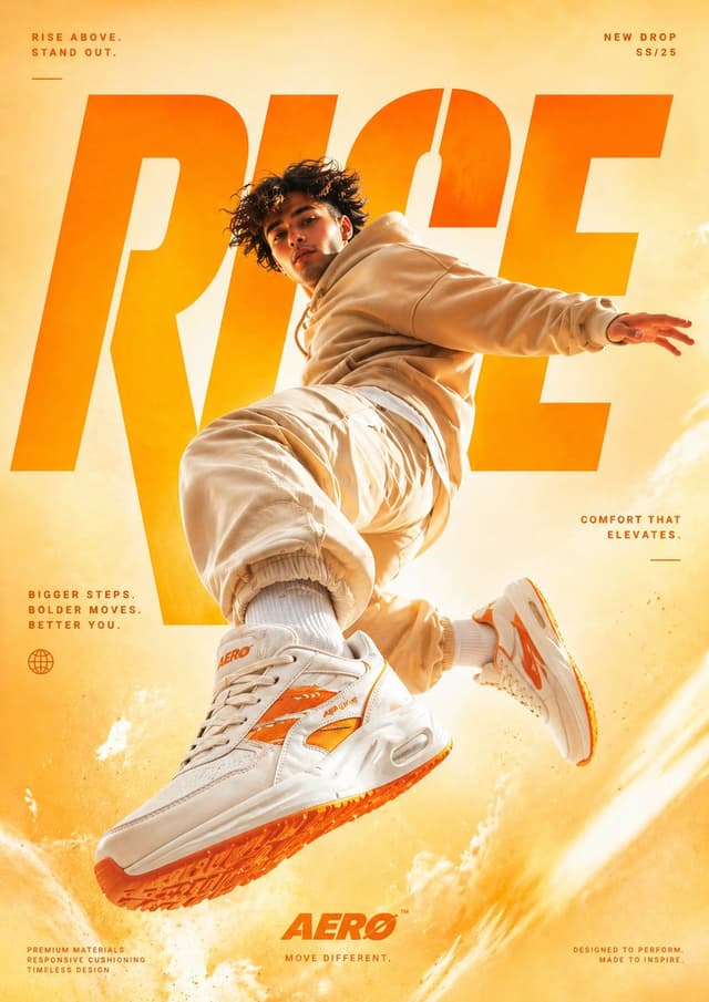 GPT Image Prompt - A cinematic, high-end sneaker advertisement poster featuring