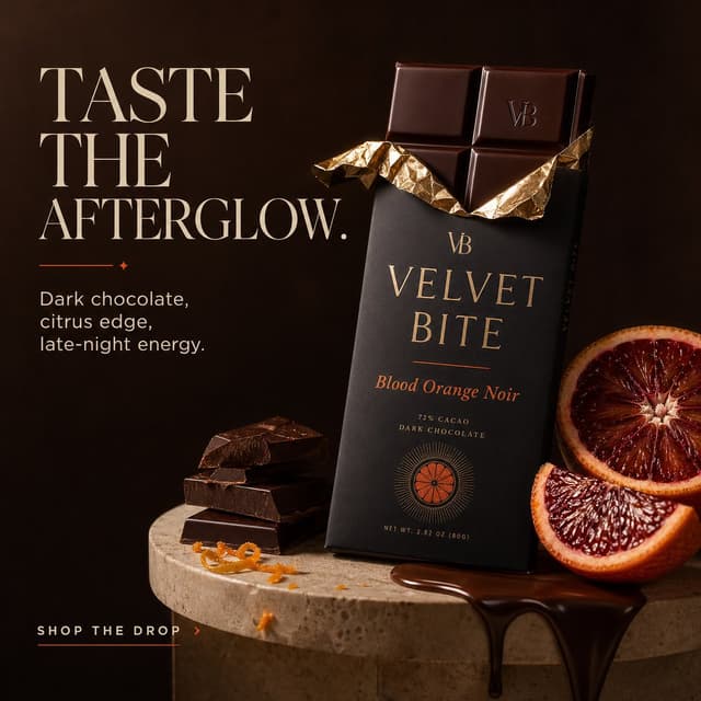 GPT Image Prompt - Create a premium ad for a fictional luxury chocolate brand c