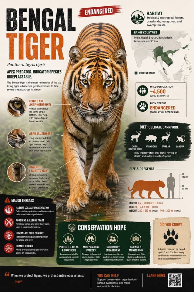GPT Image Prompt - Create a visually rich infographic about an endangered anima