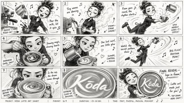 GPT Image Prompt - Create a storyboard for a creative and artistic video about 