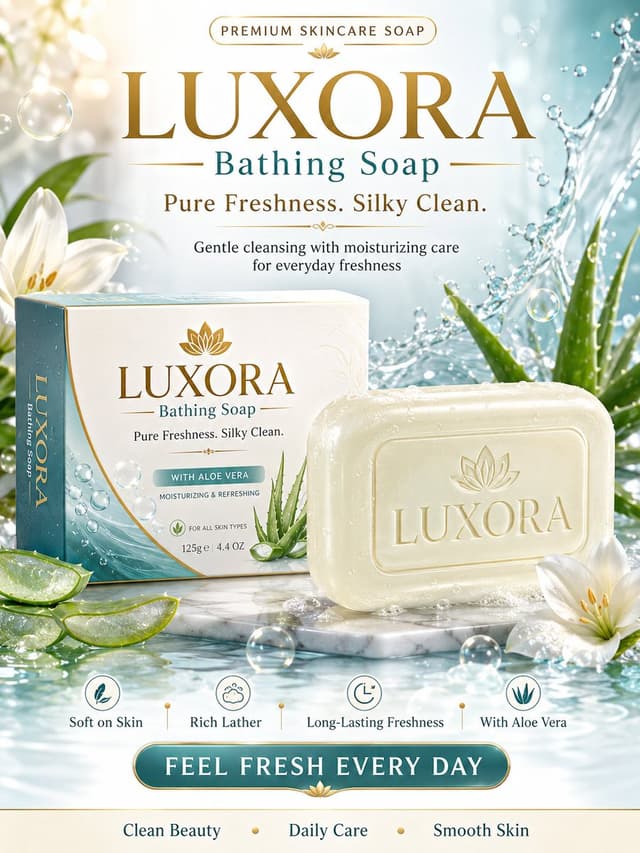 Other Prompt - Create a high-quality premium branding poster for a bathing 