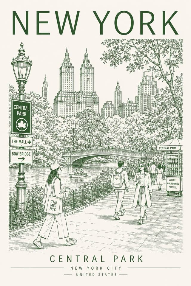 GPT Image Prompt - Create a minimalist travel-poster style line art illustratio