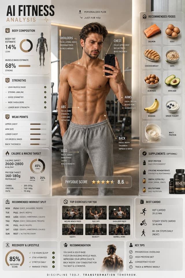 GPT Image Prompt - Create an ULTRA PREMIUM AI FITNESS ANALYSIS POSTER that look