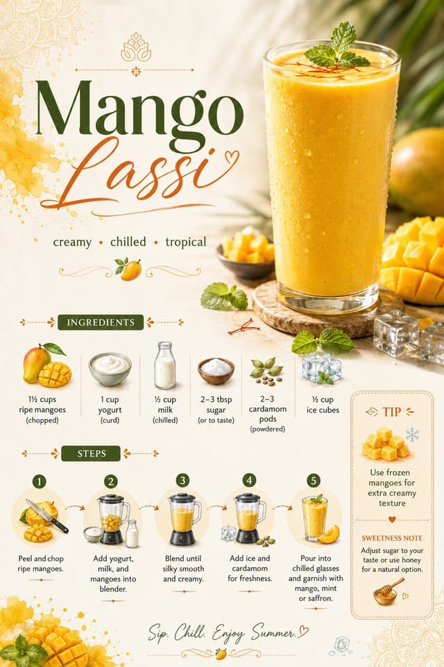 GPT Image Prompt - Create a visually stunning, modern recipe card for “Mango La
