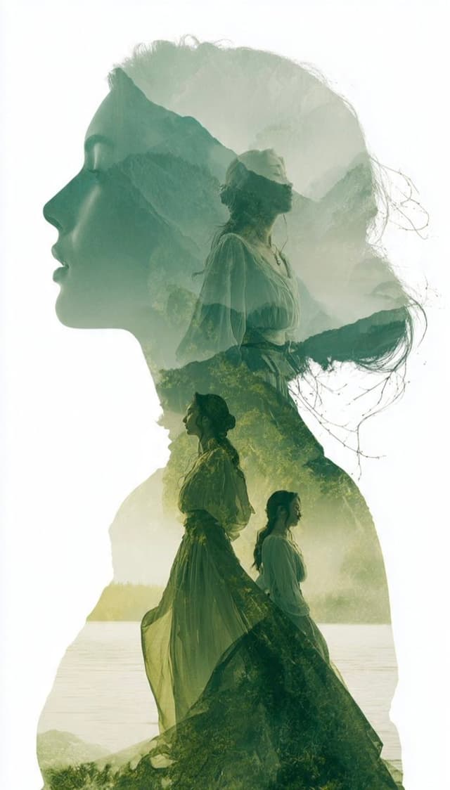 Nano Banana Prompt - A stunning double-exposure image featuring the elegant silho