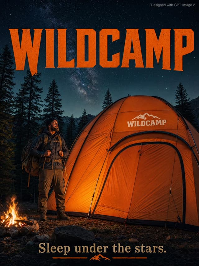 GPT Image Prompt - An outdoor adventure advertisement poster featuring a rugged