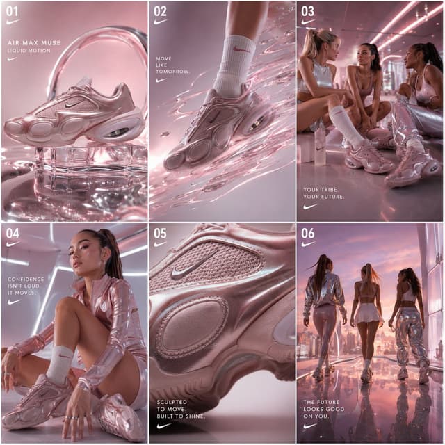GPT Image Prompt - NIKE AIR MAX MUSE

“LIQUID CHROME FEMININITY”

ULTRA PREMIUM