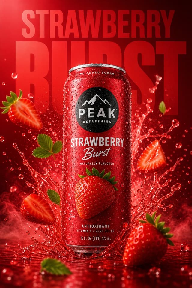 GPT Image Prompt - A high-resolution, vibrant product ad featuring a (strawberr