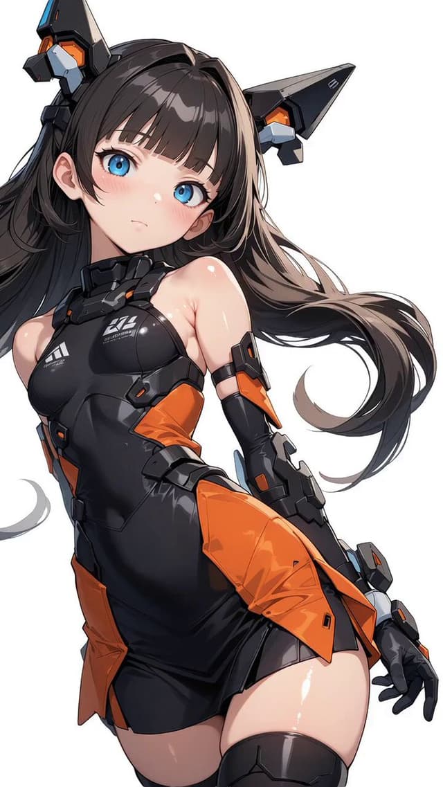 Grok Imagine Prompt - 寄せて迫るメカ娘