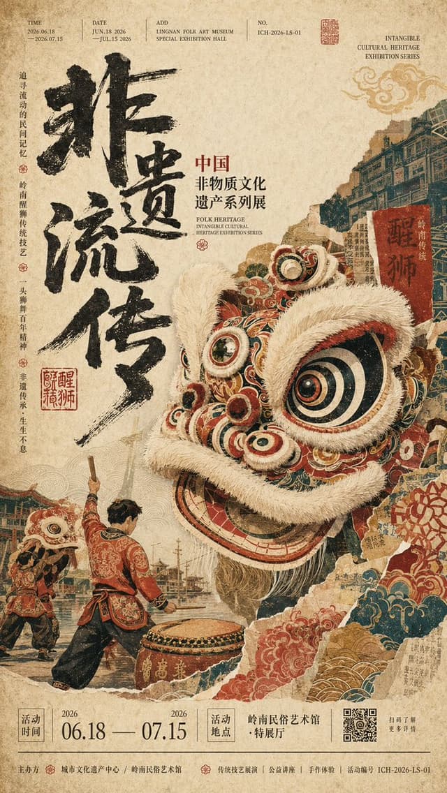 GPT Image Prompt - GPT-image2 非遗新国风海报风格

制作过程的提示词太难得了，我竟然能搞出这种质量的图片，老规矩，提示词模板在评