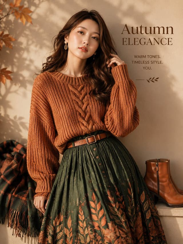 GPT Image Prompt - Ultra-realistic autumn fashion editorial poster featuring a 