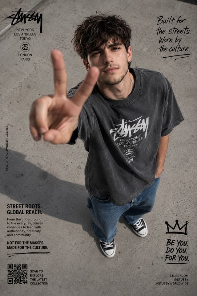 GPT Image Prompt - Ultra-realistic streetwear fashion campaign poster shot from