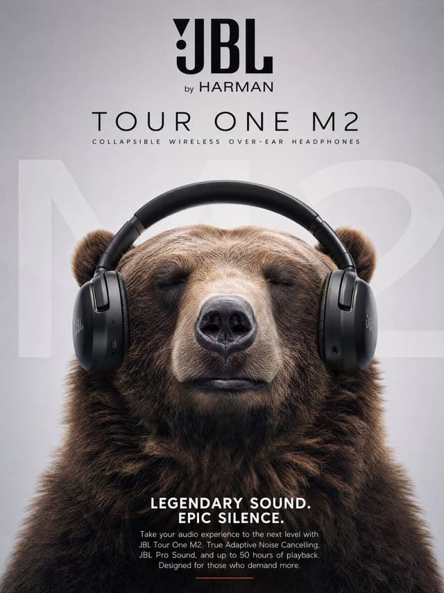GPT Image Prompt - Ultra realistic commercial poster of a massive brown grizzly