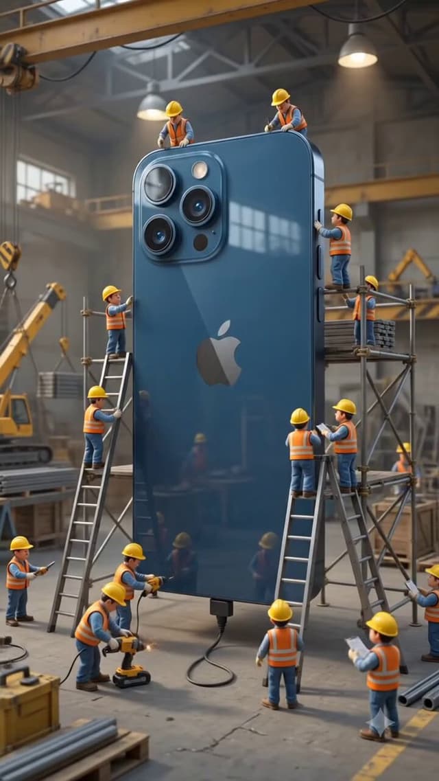 Gemini Omni Prompt - 10 second cinematic video of tiny miniature construction wor