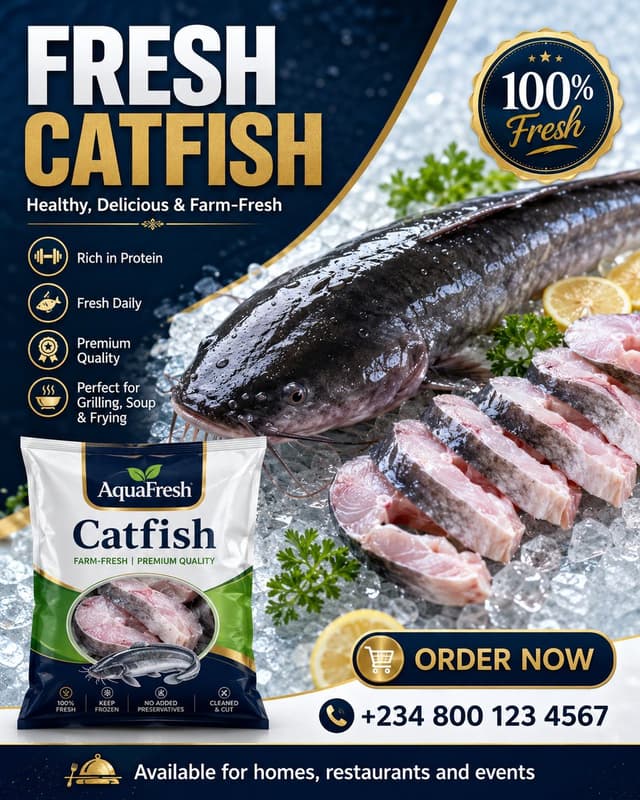 GPT Image Prompt - Create a premium catfish product advertisement poster for so