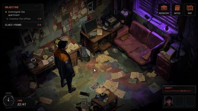 Midjourney Prompt - top down horror point  & click