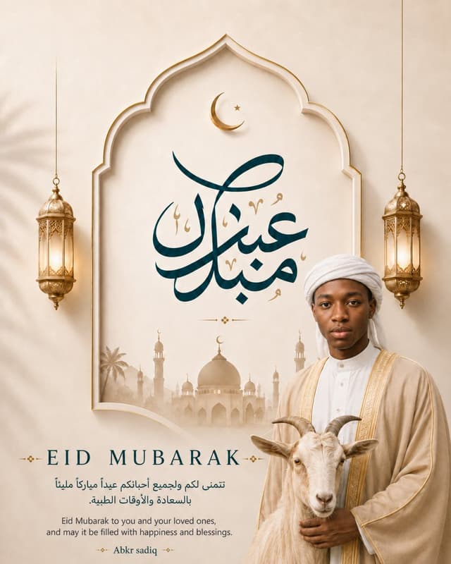 GPT Image Prompt - Create a simple, elegant, and professional Eid al-Adha greet