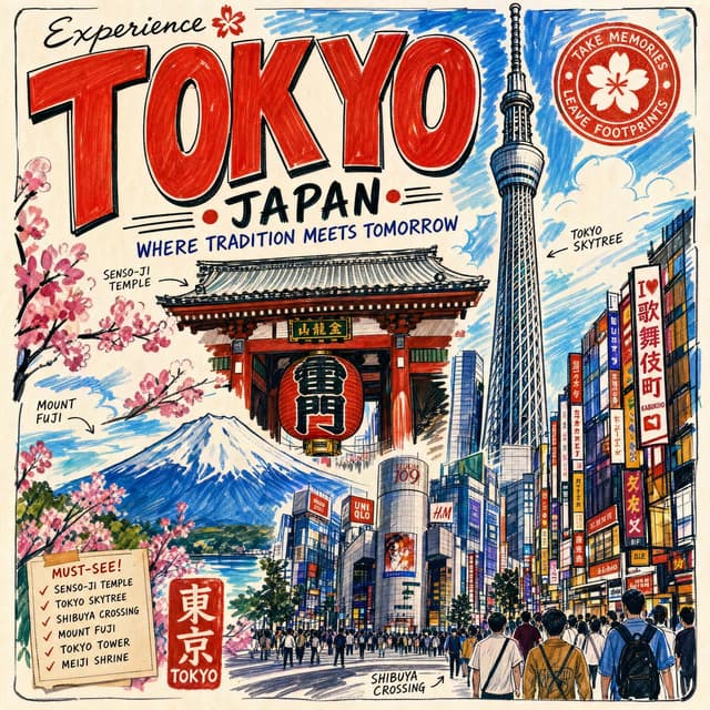 GPT Image Prompt - A tourist poster of [CITY / LOCATION] in vibrant marker art 