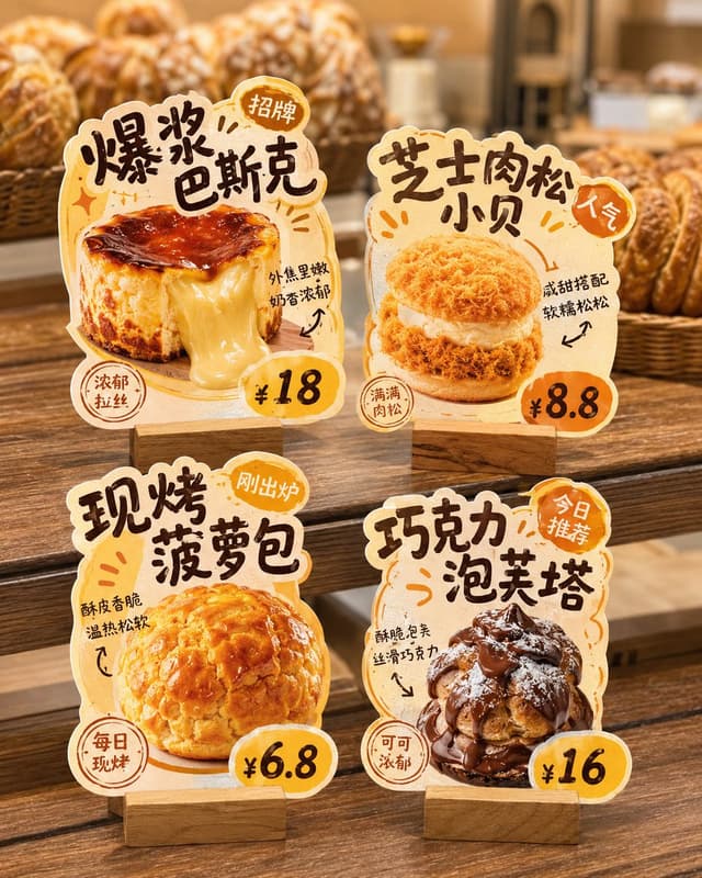 GPT Image Prompt - 请生成一张「门店异形桌牌」设计展示图，画面背景必须为纯白色，整体用于后期抠图和单独拆分使用。

核心要求：
这不是门店实