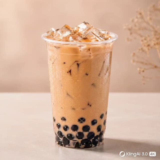 Kling Prompt - Motion Prompt: The bubble tea starts to slowly spin while th