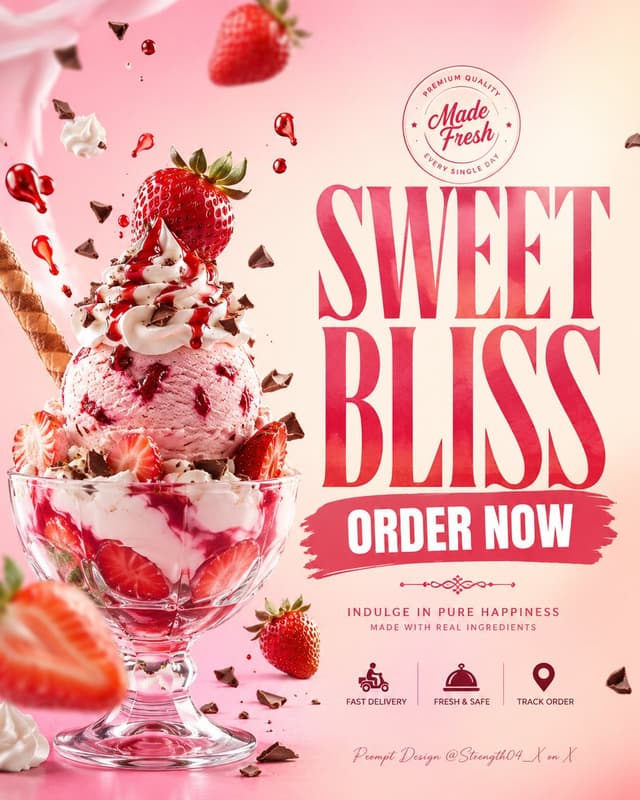 GPT Image Prompt - Subject = Strawberry Ice Cream Sundae
Background Color = Sof