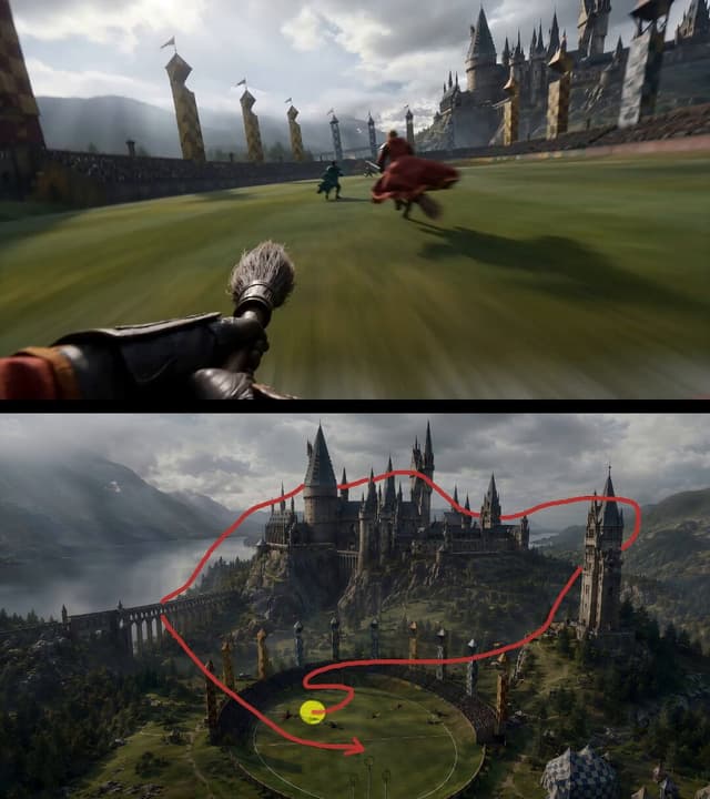Veo Prompt - One red line controlled this first-person Harry Potter-inspi