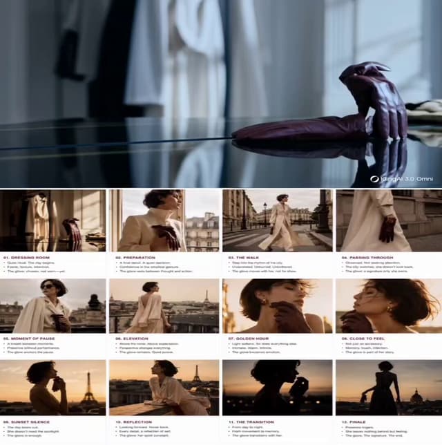 Kling Prompt - Animate the uploaded storyboard image into one single contin
