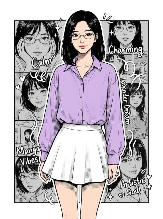 GPT Image Prompt - Semi-realistic anime style young Korean woman, sleek black c