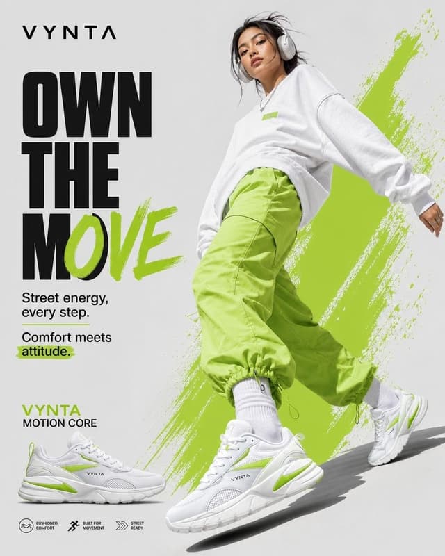 GPT Image Prompt - Create a high-end streetwear sneaker advertisement poster fo