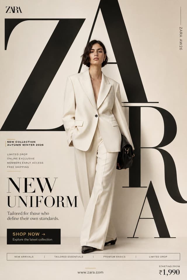 GPT Image Prompt - Built four distinct fashion campaign systems for Zara, H&M,