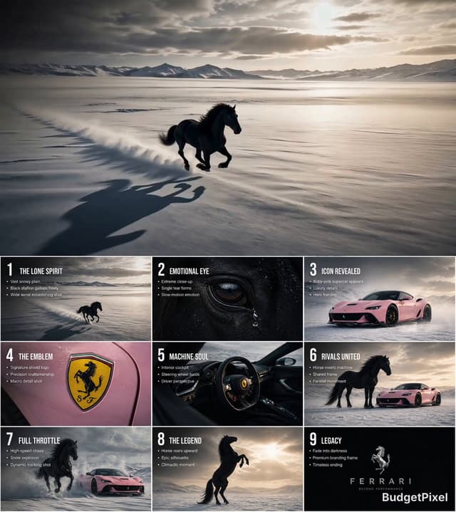 Seedance Prompt - Create a 26-second cinematic luxury automotive commercial in