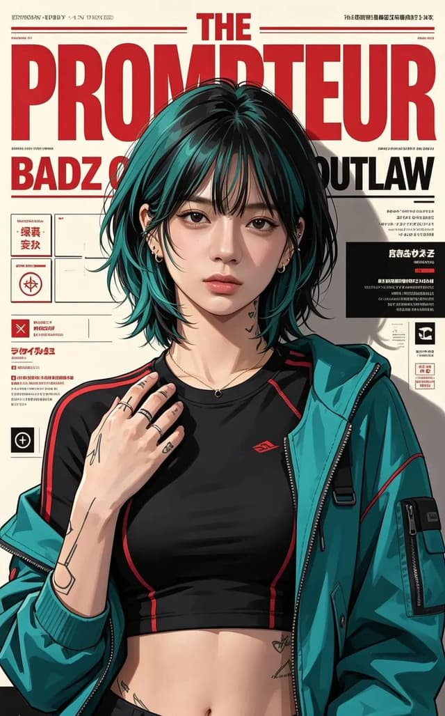 GPT Image Prompt - Ultra-detailed anime/editorial magazine cover illustration o