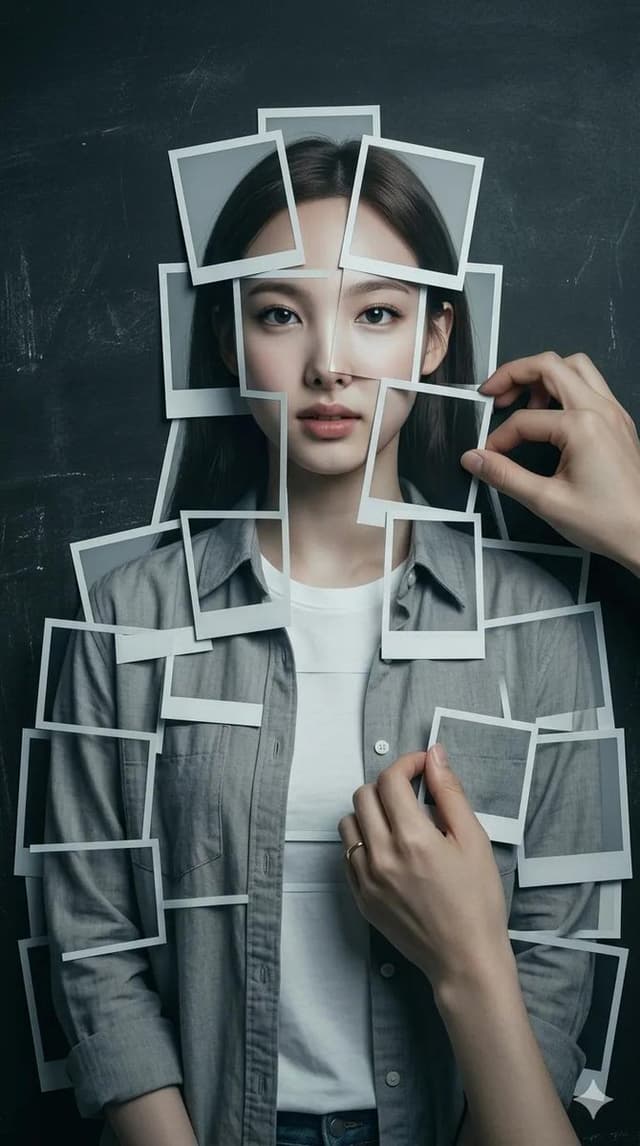 Nano Banana Prompt - Hyperrealistic 8K photograph of a human figure composed of i