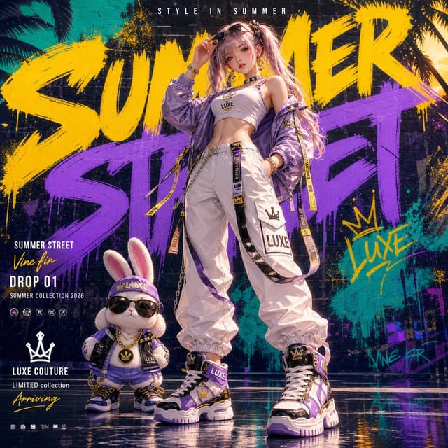 GPT Image Prompt - Generate a vertical 4:5 high-end streetwear fashion poster f