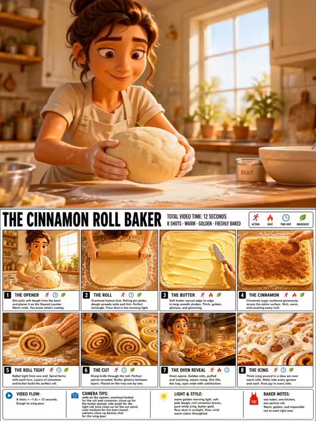 Seedance Prompt - Create a crisp, clean infographic storyboard poster for THE 