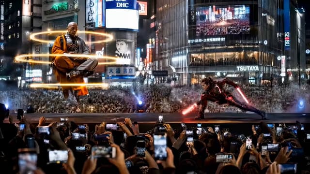 Veo Prompt - Outdoor Stage: Action Showdown videos
45 seconds AI battle