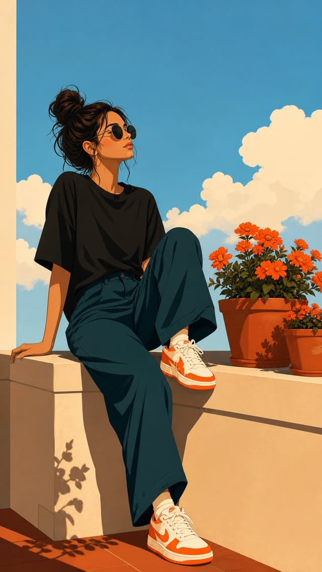 GPT Image Prompt - An illustration in a clean, modern, flat-color digital art s