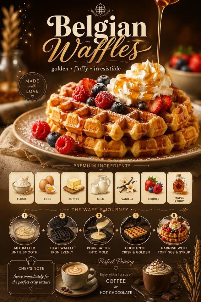 GPT Image Prompt - Create a premium cinematic food-poster design for “Belgian W